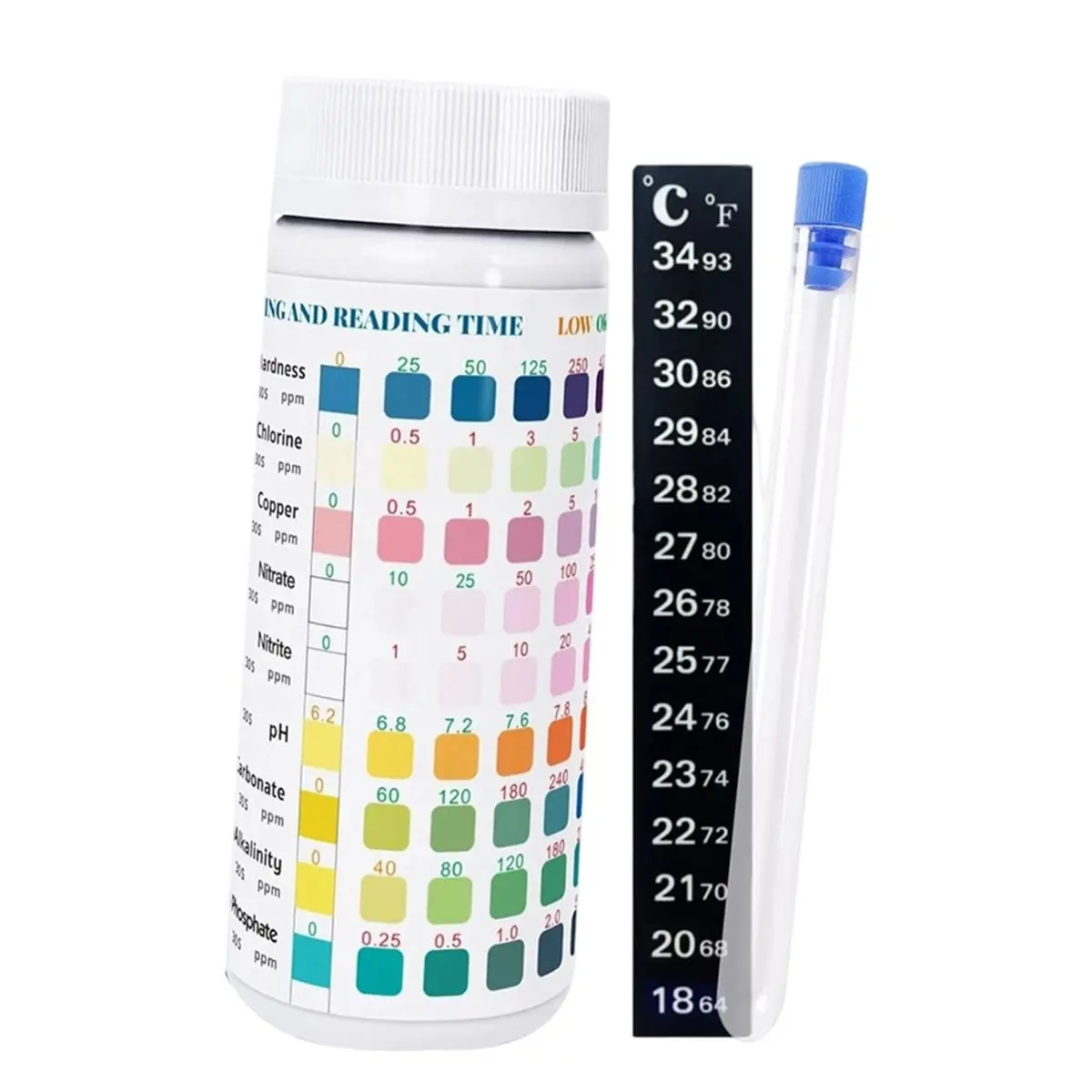 DT35BG 9 in 1 Aquarium Test Strips, 100 Count, Fish Tank Water Test Kit for Freshwater & Saltwater, Tests Nitrate, Nitrite, PH