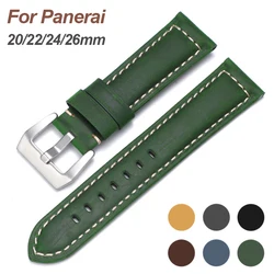 New Style Vintage Leather Watchband for Panerai 20mm 22mm 24mm 26mm Cowhide Handmade Thick Line Strap Watch Accessories Bracelet