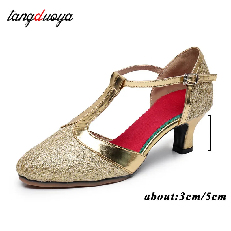 Zapatos de baile latino con punta cerrada para mujer, zapatos de baile de salón, Tango, Salsa, fiesta, tacones altos, 3/5CM, venta al por mayor