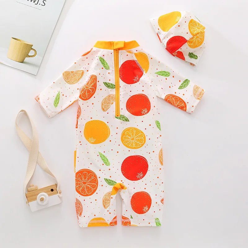 Boy girl Baby one-pieces fruit Surfing Wear Swimming Suit Infant Toddler Swimwear Kids Sunscreen Beach Bathing Suit