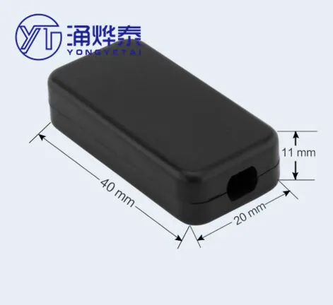 YYT USB case Black two-head outlet plastic small junction box. USB power module small shell 40*20*11