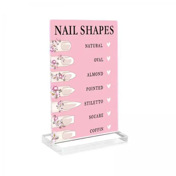 Salon Nail Props Acrylic Display Board Clear Tip Holder Decorative Plaque for Professional Nail Art