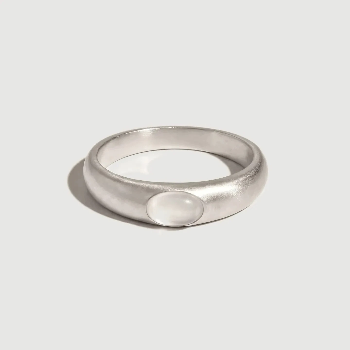 Natural White Agate Handmade 925 Sterling Silver Minimalist Artisan Ring Timeless Premium Fine Jewelry Gift For Men And Women