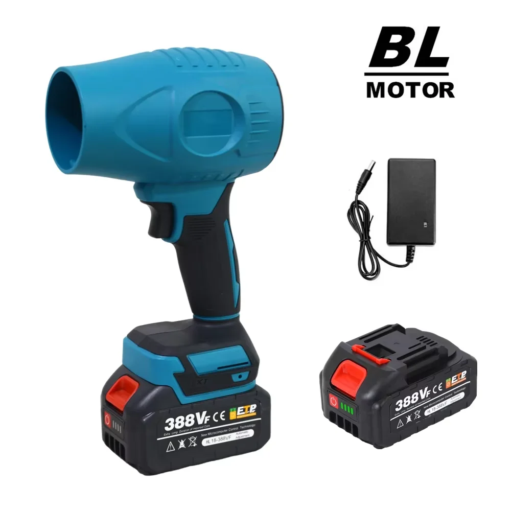 2800W Brushless Turbo Fan Violent Fan Thrust Stepless Speed High Power Leaf Blower Handheld Mini Jet Fan for Makita Battery