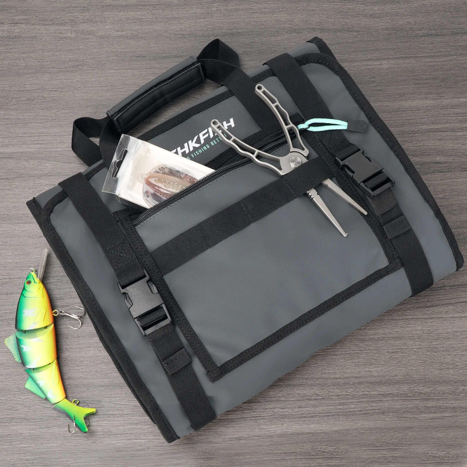 Roll Up Fishing Hard Lure Wraps Durable Popper Lures Bag 7/8 Pocket PVC Protective Cover Saltwater Hook Protector Covers