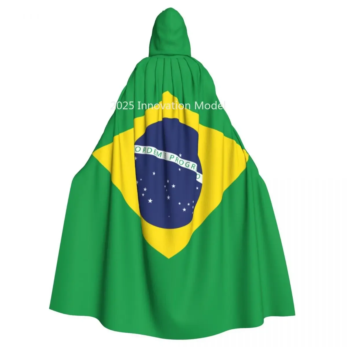 

2025 New Brazil Flag Unisex Adult Cloak with Hood Long Witch Costume Cosplay