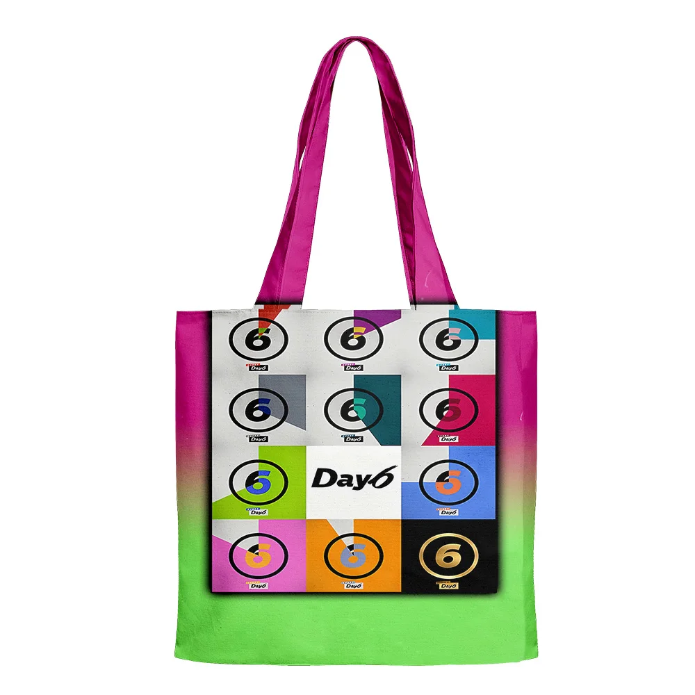 DAY6 Merch Hip Hop Handbags Cloth Canvas Tote Bag Print Shopping Bags Reusable Shoulder Shopper Bags Casual Pacakge