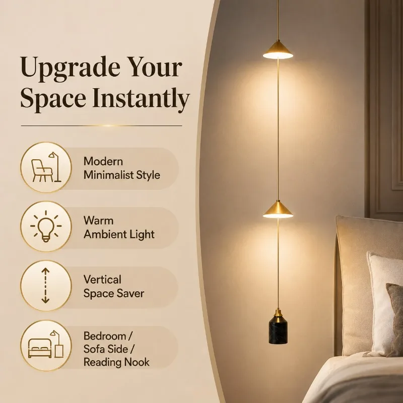 Light Luxury Hourglass Floor Hanging Lamp Especially Suitable for Living Room Sofa  Bedroom Bedside Creative Hanging Line Lamp