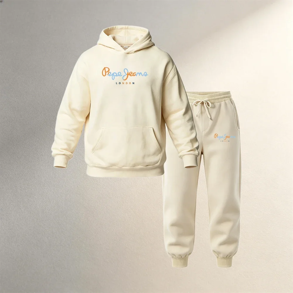 Men Clothing Pullover Sets 2 Pieces Autumn Winter Sport Casual Men Sweatshirt Long Sleeve Hoodies Sweatpants Fashion Warm Outfit