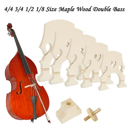 1Pcs 4/4 3/4 1/2 1/8 Size Maple Wood Double Bass Bridge with Adjustable Brass Screws Contrabass Upright Bass Parts & Accessories