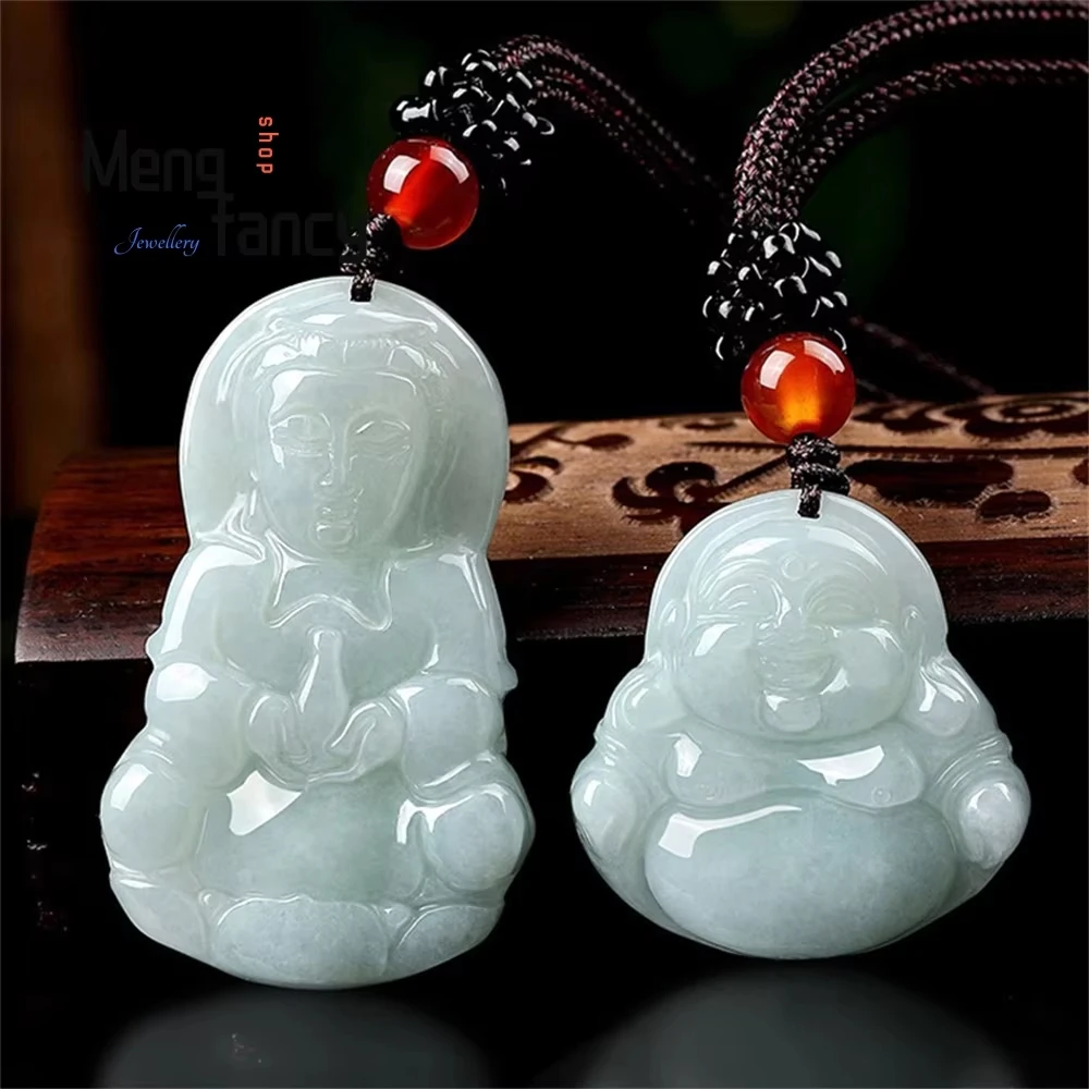 Natural Myanmar A Goods Jadeite Avalokitesvara Buddha Pendant Ornaments Ice Kind Of Jadeite Ornaments Exquisite Elegant Gift