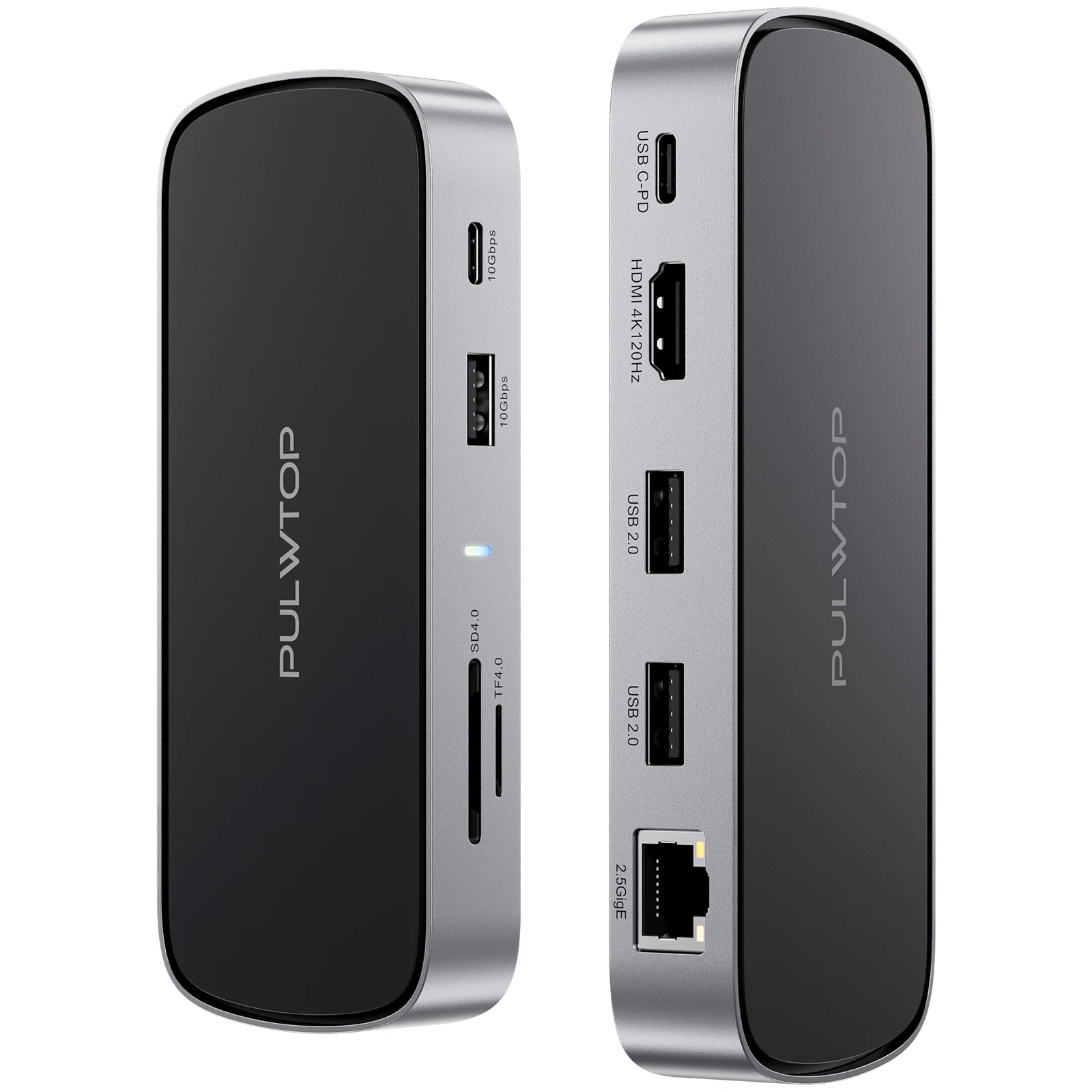 

PULWTOP 9 in 1 USB C Mini Dock with 4K@120Hz/8K@30Hz HDMI, 100W PD, USB A/C 10Gbps, SD/TF 4.0, with MacBook and Type c Laptops