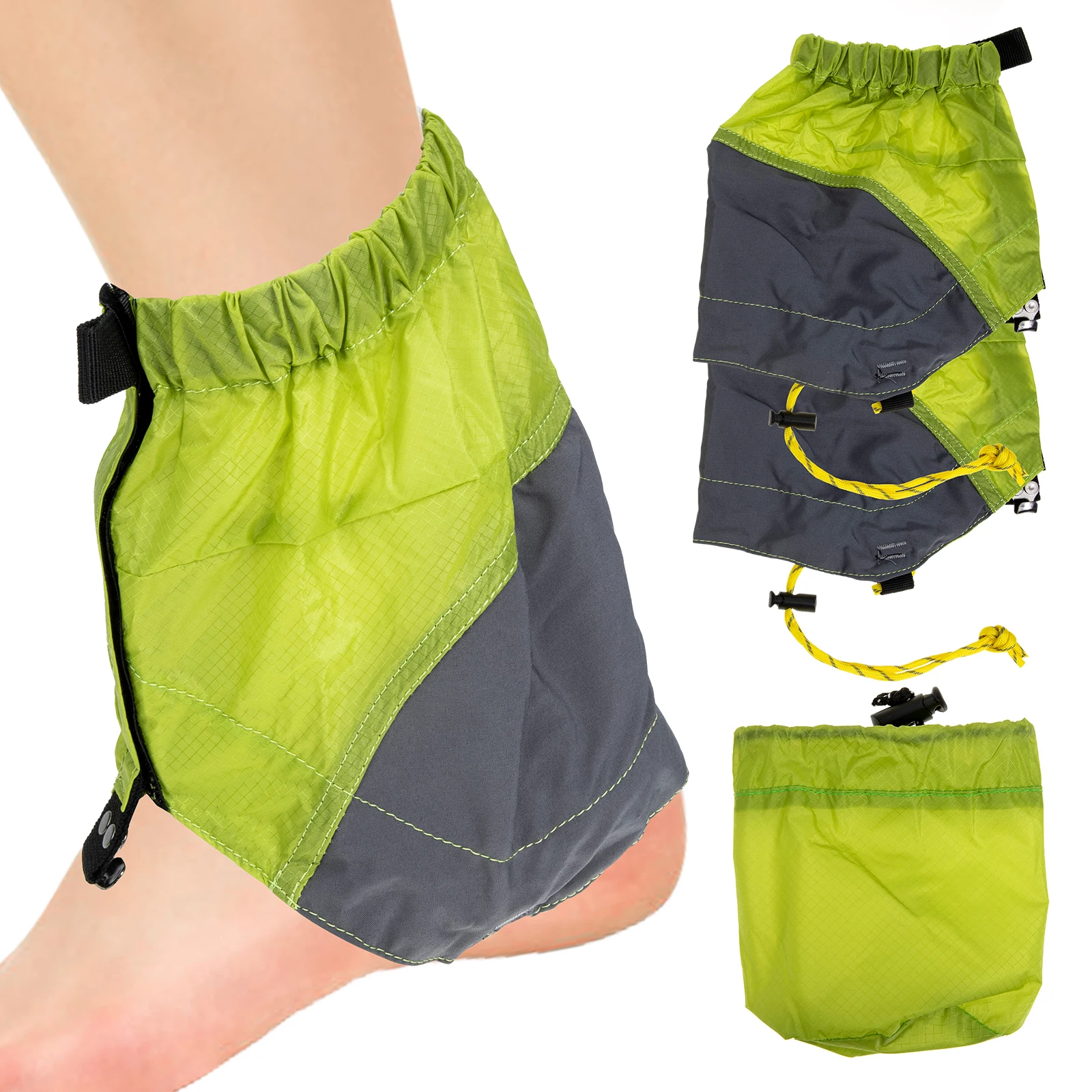 

Waterproof 20D Silicone Grid Fabric Shoe Covers Dust-Proof Dirt Resistant Lightweight Elastic Ankle Gaiters Walking Hiking