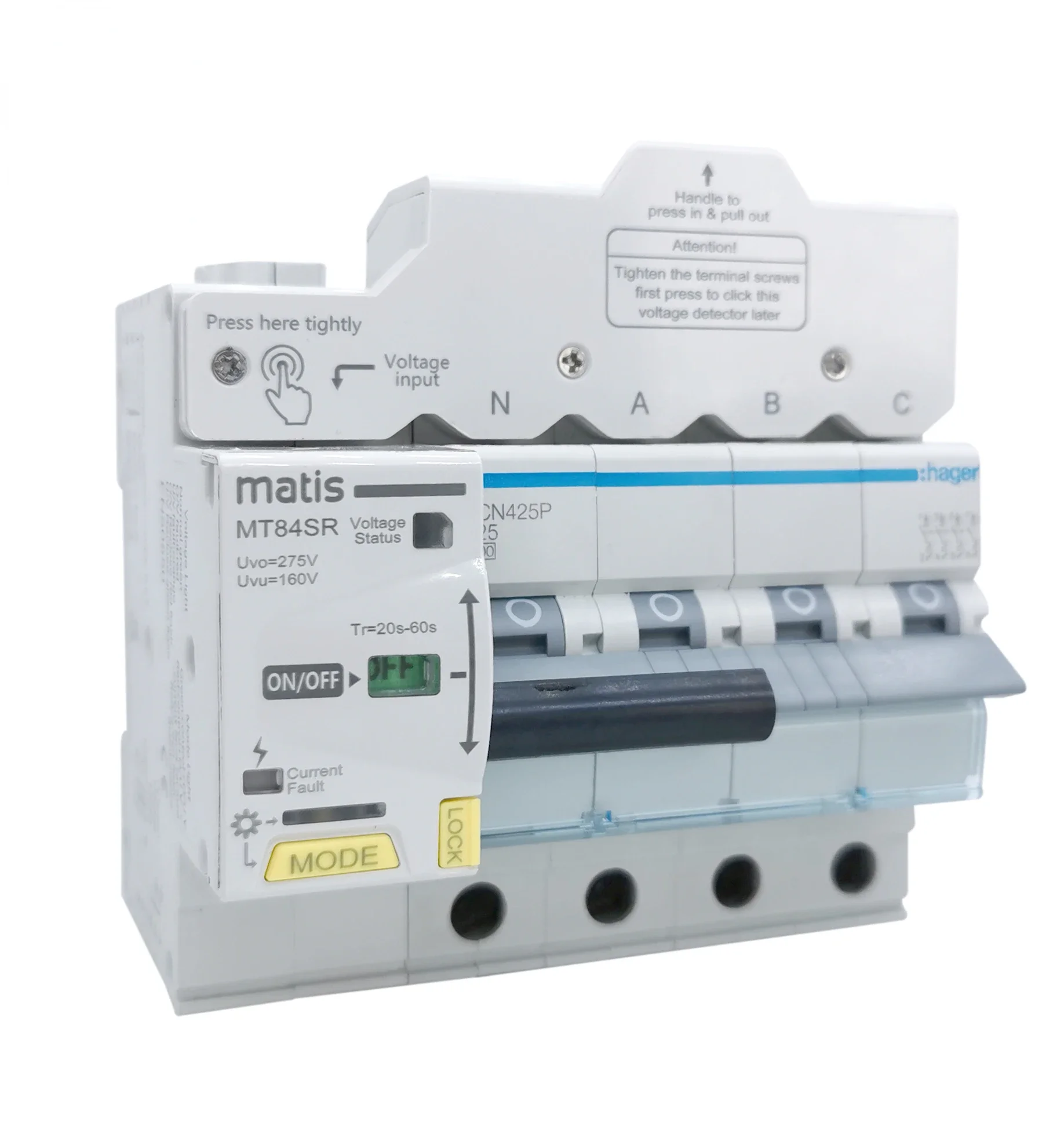 Matismart MT84SR over under voltage protection recloser match 1P 25a mcb breaker