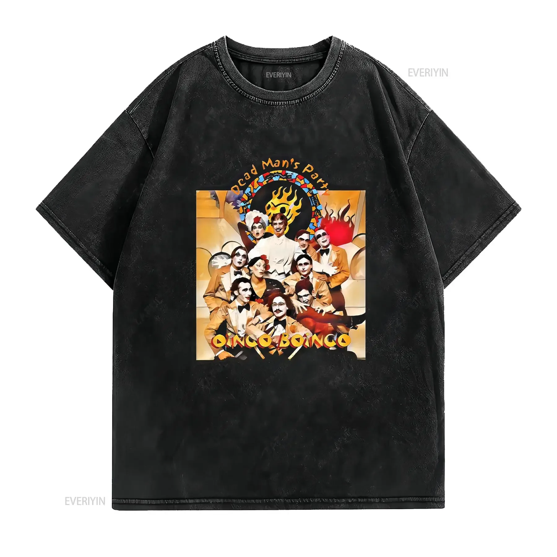 Oingo Boingo Dead Man's Party Cotton Black All Size S to 5XL T Shirt K2078 vintage Washed streetwear Comfortable Breathable