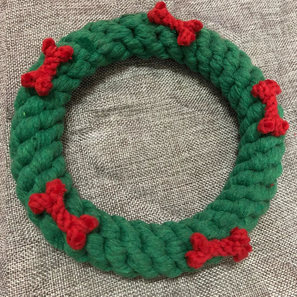 

Christmas Circle Dog Chewing Bite Interactive Exercise Play Supplies for Puppy Pet Home Pet Dog Toy Puppy Bite Toys