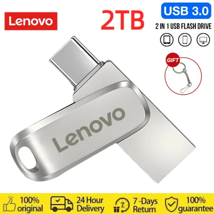 Lenovo 2tb USB Flash Drive 128GB 64GB 32GB Memory Stick Pendrive 64GB 128GB High Speed Memoria USB Drive 64GB Pen Drive Gift