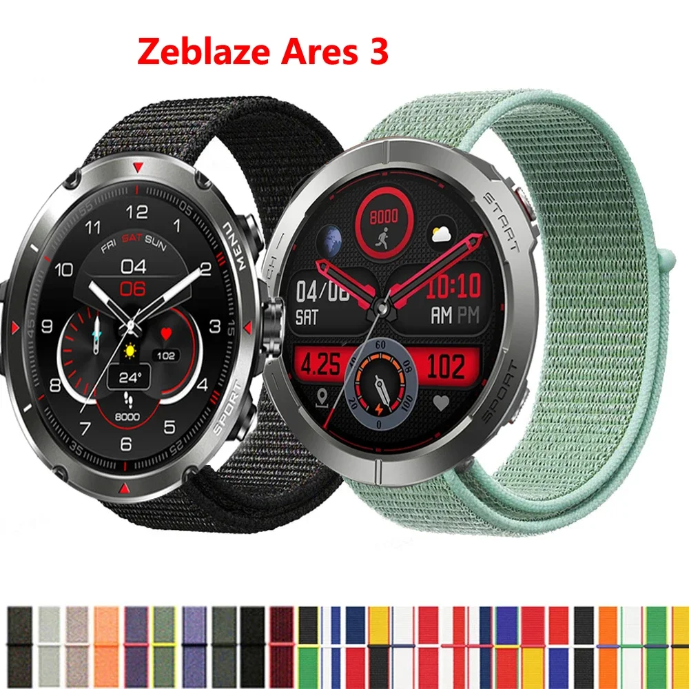 

22mm Nylon Loop Strap for Zeblaze Ares 3 Pro 2 Smartwatch Replacment Bracelet Sport Watchband Correa for Zeblaze Stratos3 Band