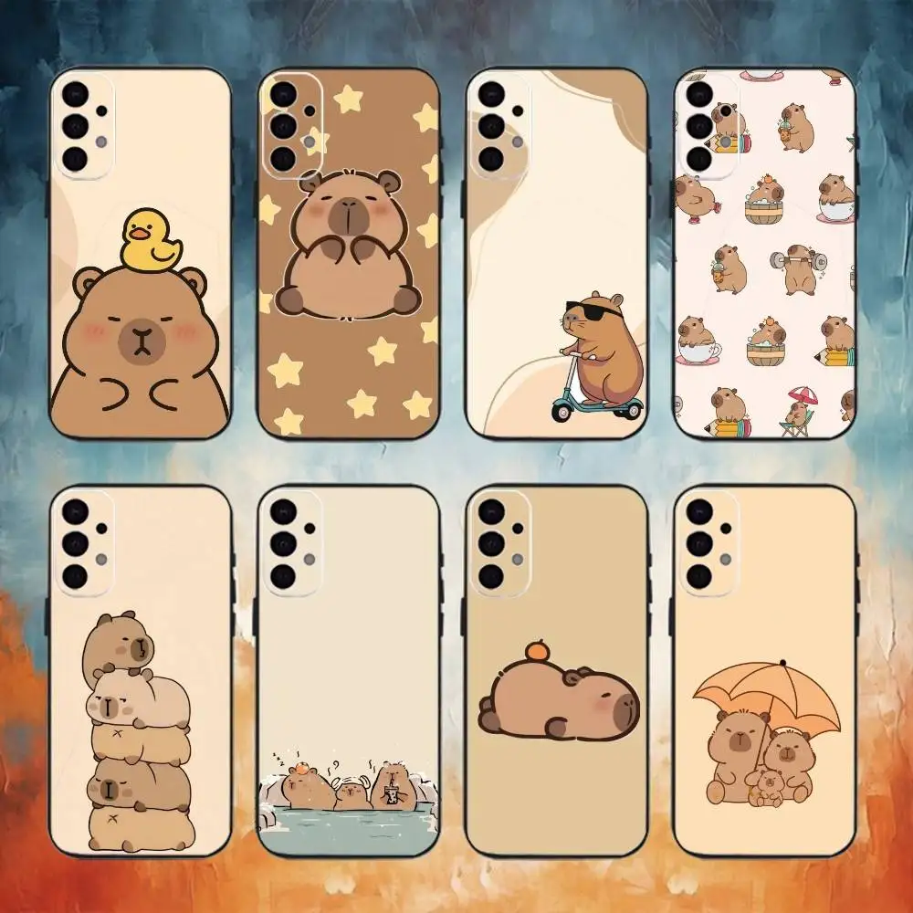 

Cartoon Capybara Phone Case For Samsung S25,S24,S21,S22,S23,S30,Ultra,S20,Plus,Fe,Lite,Note,10,9,5G Black Cover