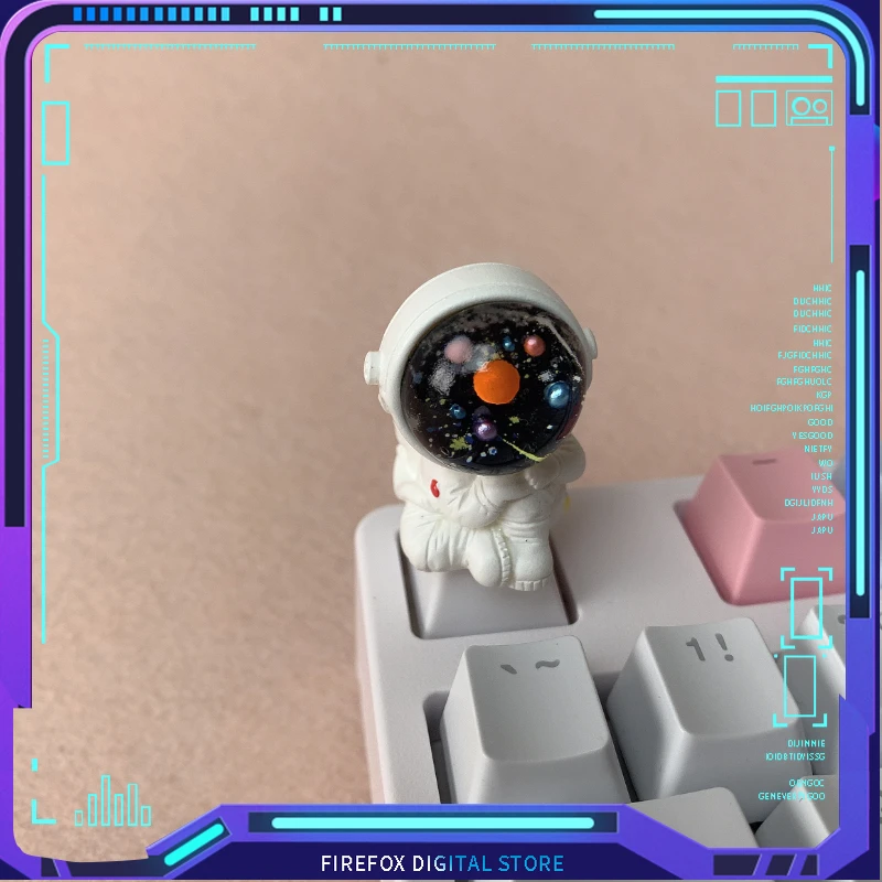 Oryginalna spersonalizowana kreatywna nasadka na klawisze Space Rabbit 3D Cute Customized R4 Cross Axis for Girls Mechanical Keyboard artisan Cap