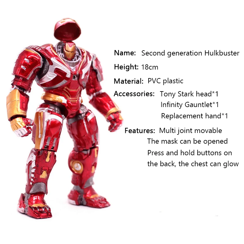 Marvel Infinity War Superhero Iron Man Hulkbuster Hulk Buster Action Figure Collection Doll Christmas Gift Toys For Boy Children