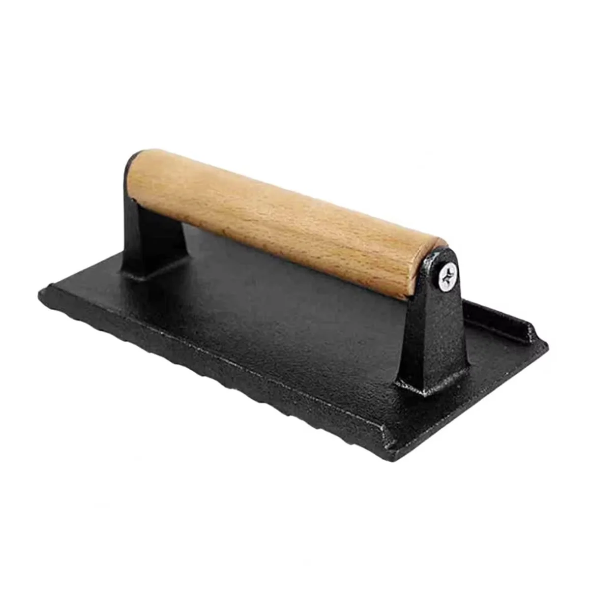 N38R_Meat Press for Grilling Cast with Wooden Handle