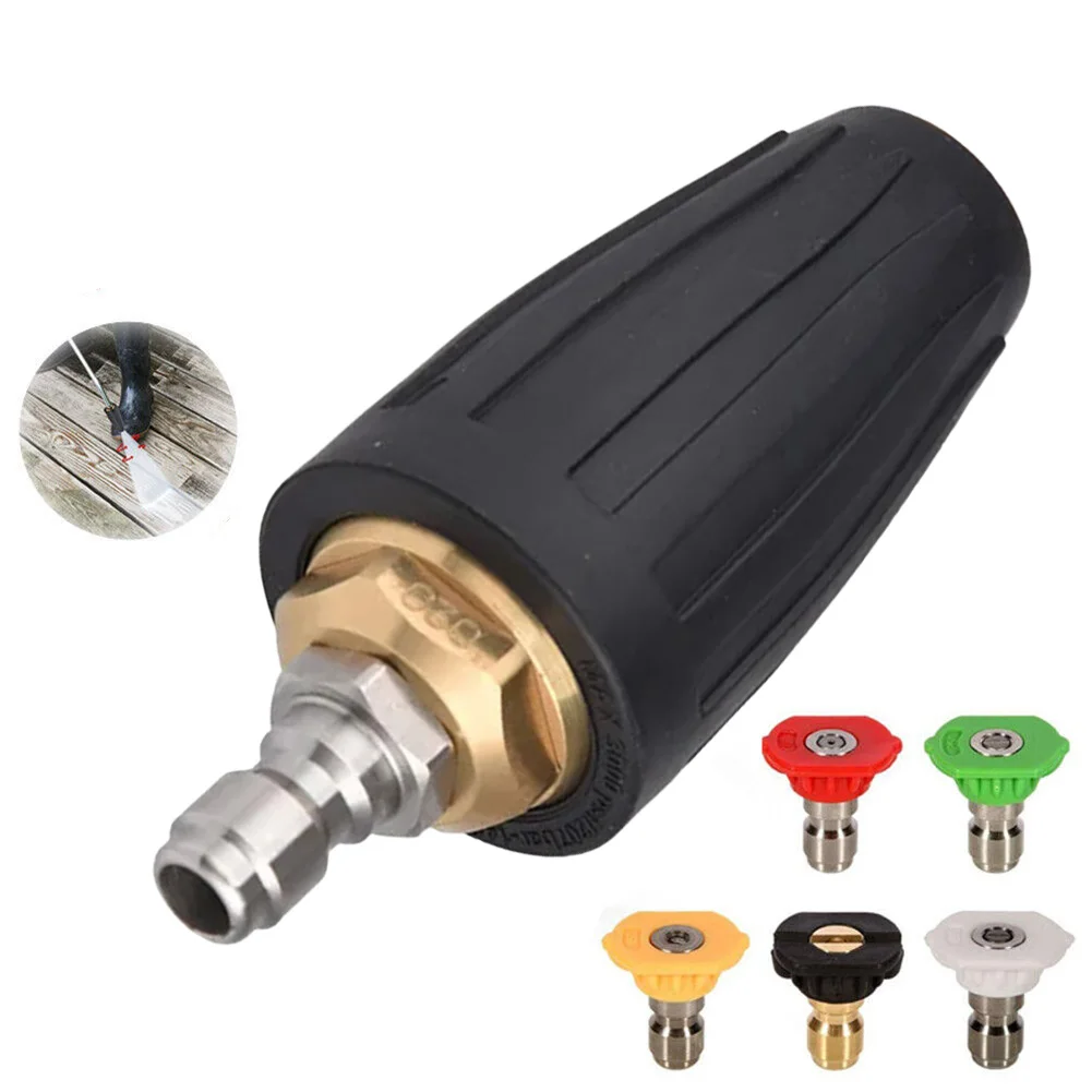 Premium For Turbo Nozzle Spray Tip for High Pressure Washers 4000 PSI 360 Degree Rotation with 5 Spray Options