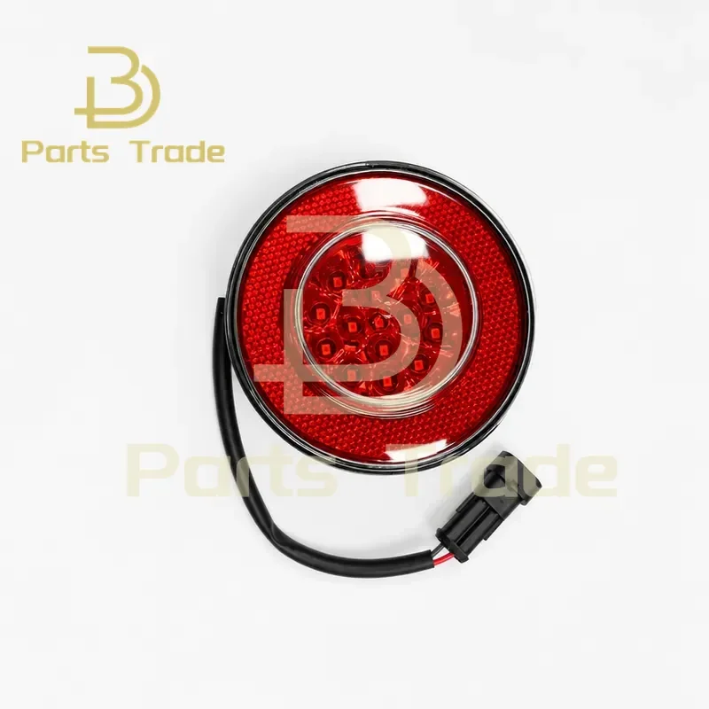 10cm Round 24V LED Rear Tail Fog Light All Red Anti-fog Lamp Suitable for Buses Coaches Medium Buses
