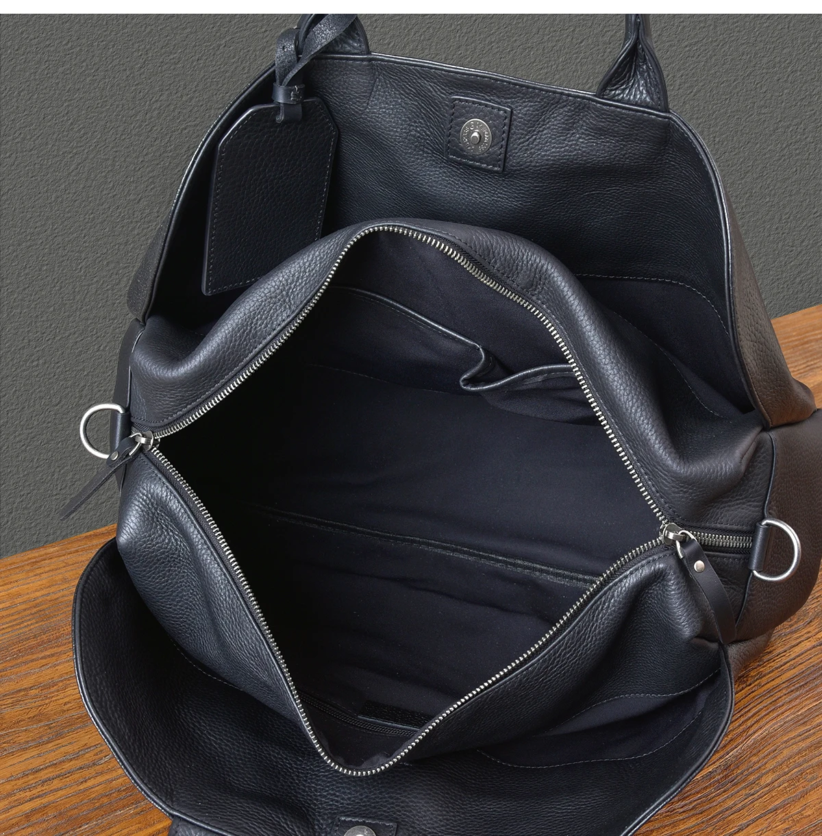 business casual handmade first layer cowhide men's large capacity briefcase simple luxury soft genuine leather work handbag