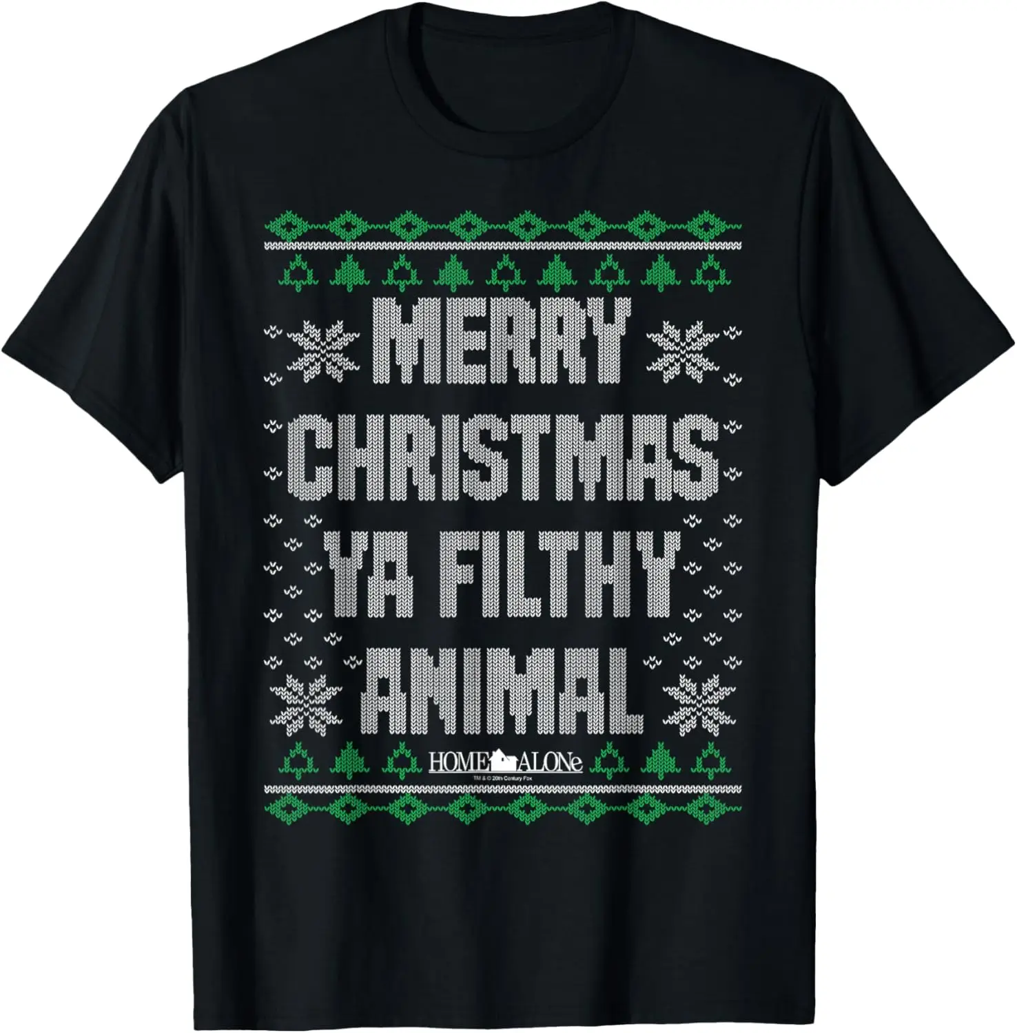 Alleen thuis Merry Christmas Ya Filthy Animal Ugly Sweater T-shirt