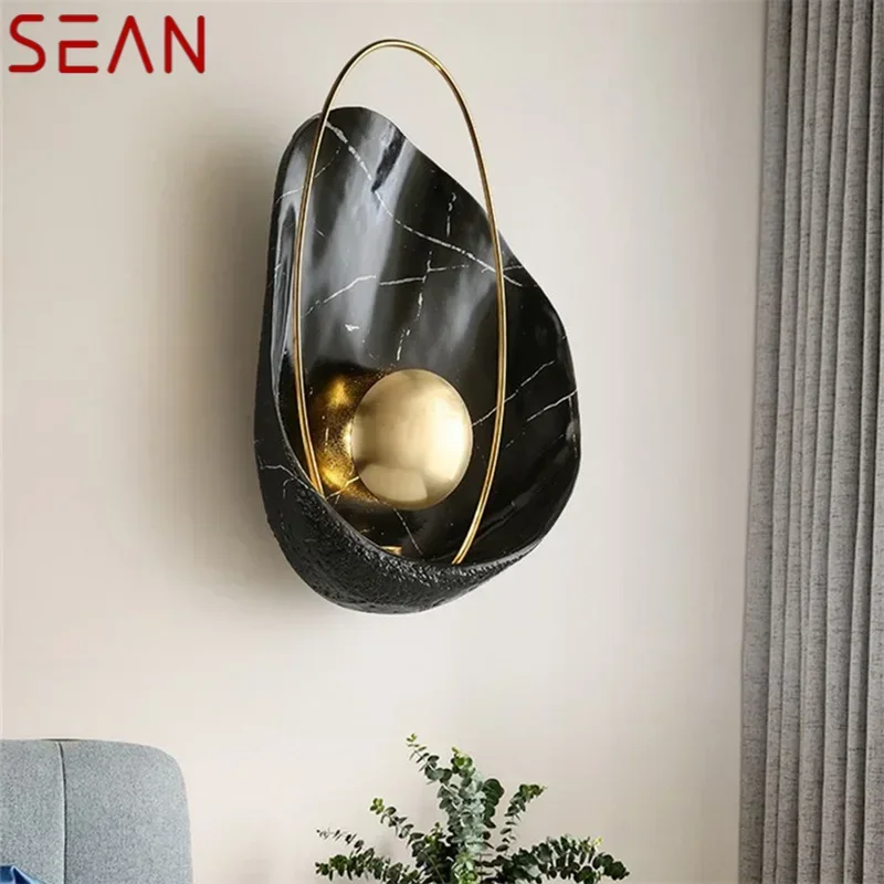 SEAN Nordic Creative Wall Light Sconces Modern LED Lamp Pearl Shade Fixtures for Home Living Room