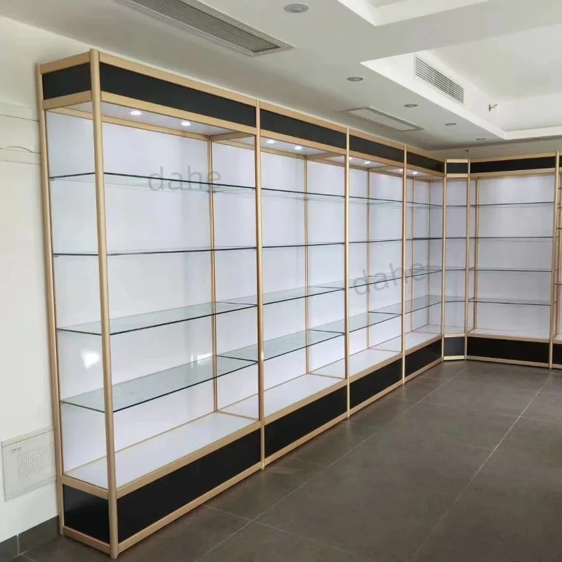 custom.Good Quality Store Furniture Full Glass Display with Led Lights Glass Display Cabinet Modern Showcase