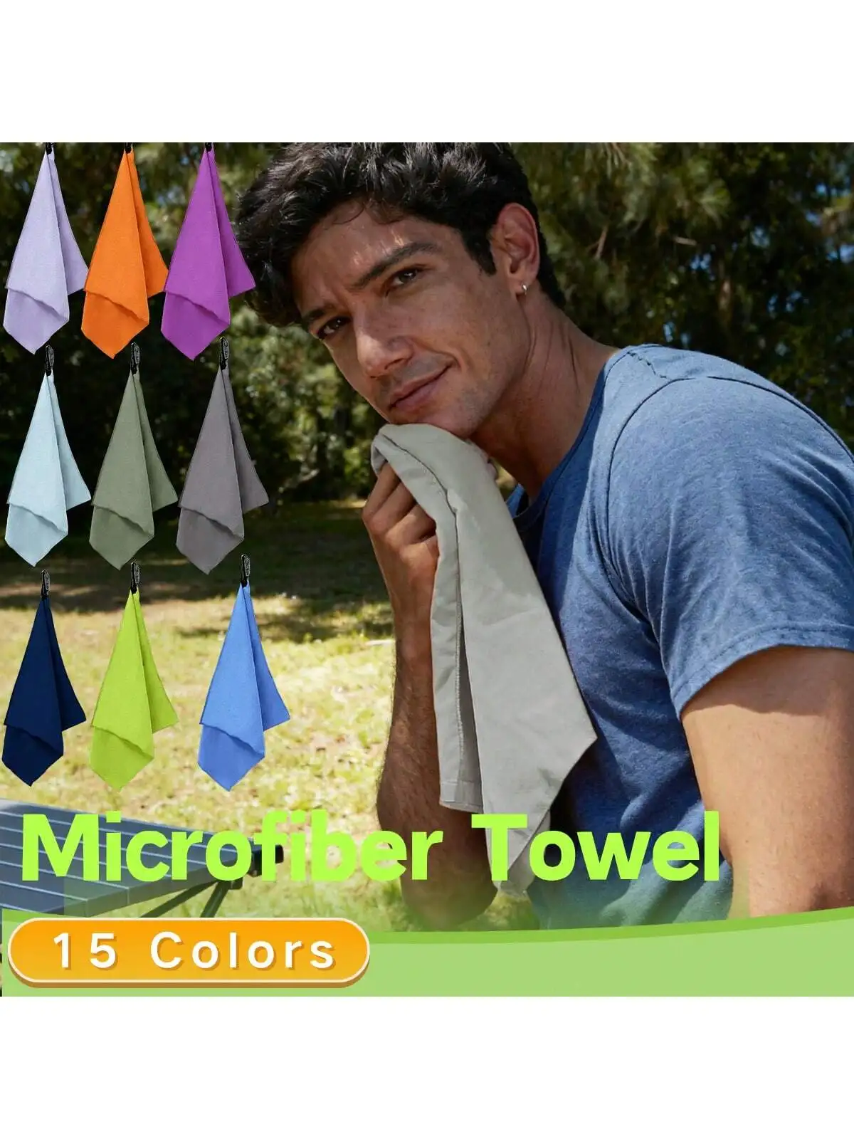 1 шт. Маленькое полотенце из микрофибры размером 38x38 см — высокая впитывающая способность, быстросохнущая, легкая, идеально подходит для путешествий, протирания рук, похлопывания лица, ежедневного нас