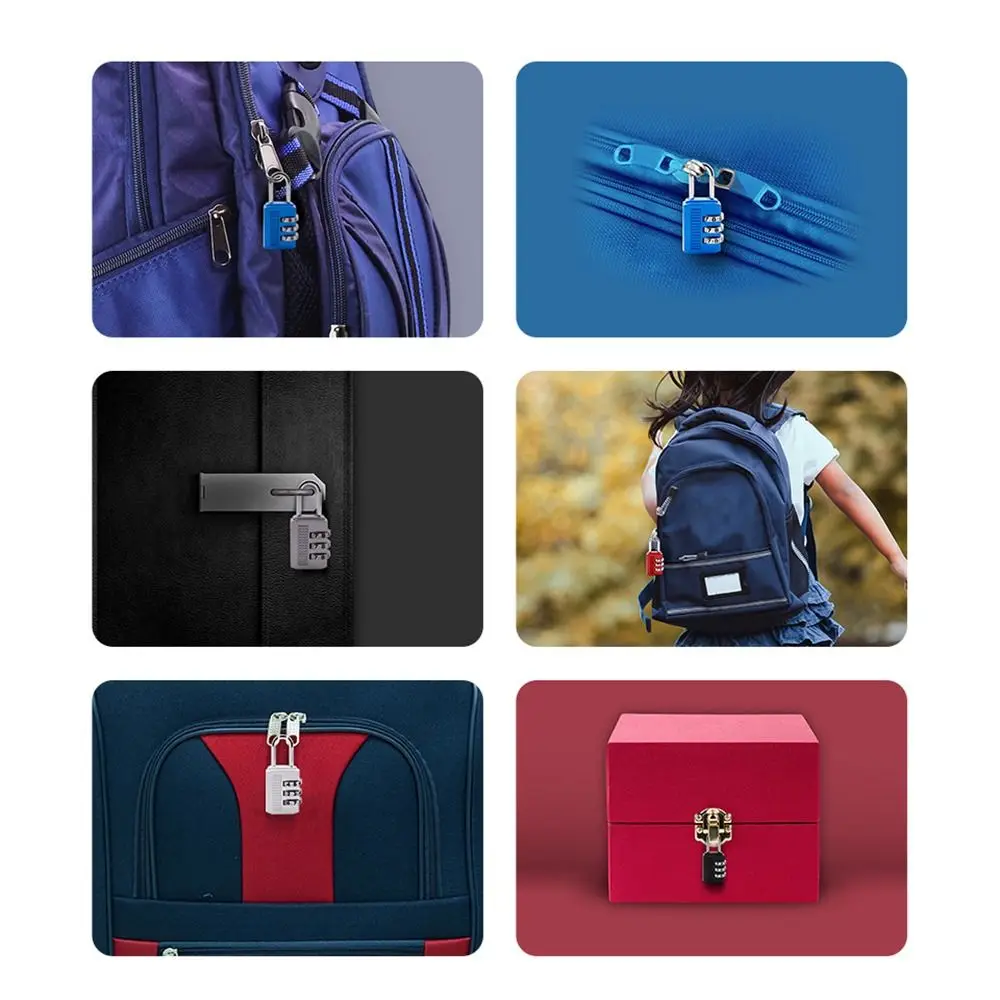 Security 3 Dial Digit Combination Lock Password Lock Backpack Zipper Lock Luggage Padlock Dormitory Cabinet  Lock