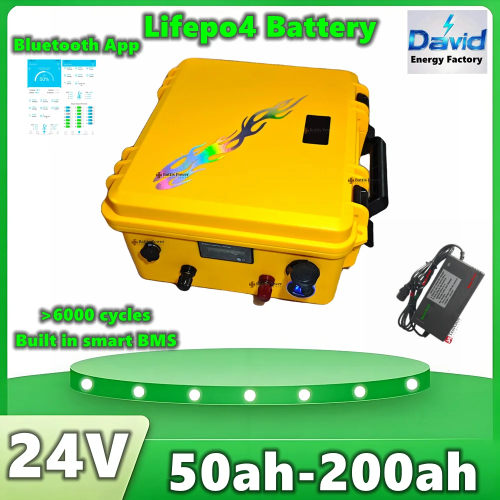 24V 100ah 200ah Lifepo4 Family emergency+outdoor adventure! carrying case battery, providing power supply multiple scenarios