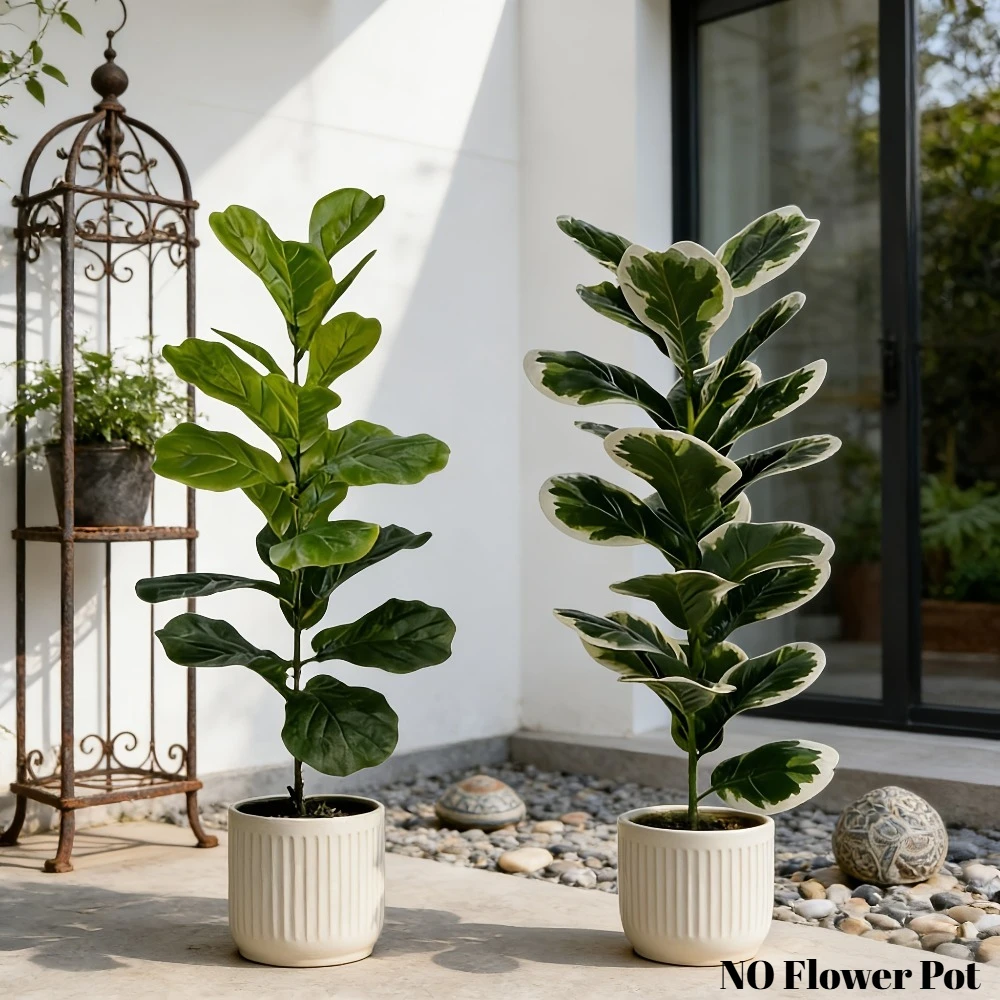 2個セット 高級人工フィドルリーフフィグツリー 欧州高級スタ - Fiddle Leaf Fig のレビューと価格