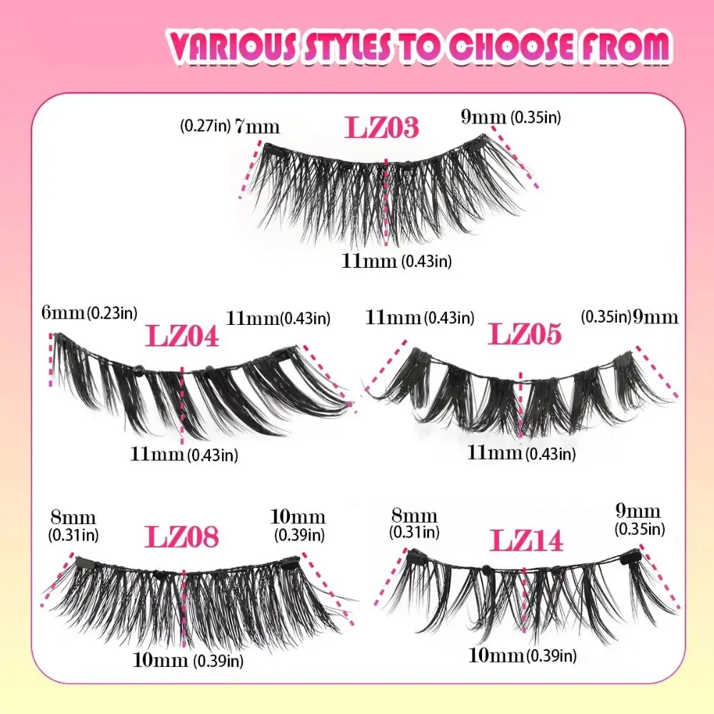 Reusable Magnetic Eyelashes Long-Lasting No Glue Needed Magnetic 3D Mink Lashes Winged False Eyelashes with Tweezer Eye Makeup