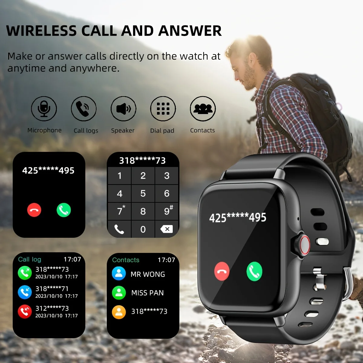 2025New ترقية ساعة ذكية للرجال والنساء 1.83 بوصة شاشة لمس كاملة BT دعوة مراقبة الرياضة SmartWatch للهاتف أندرويد و IOS