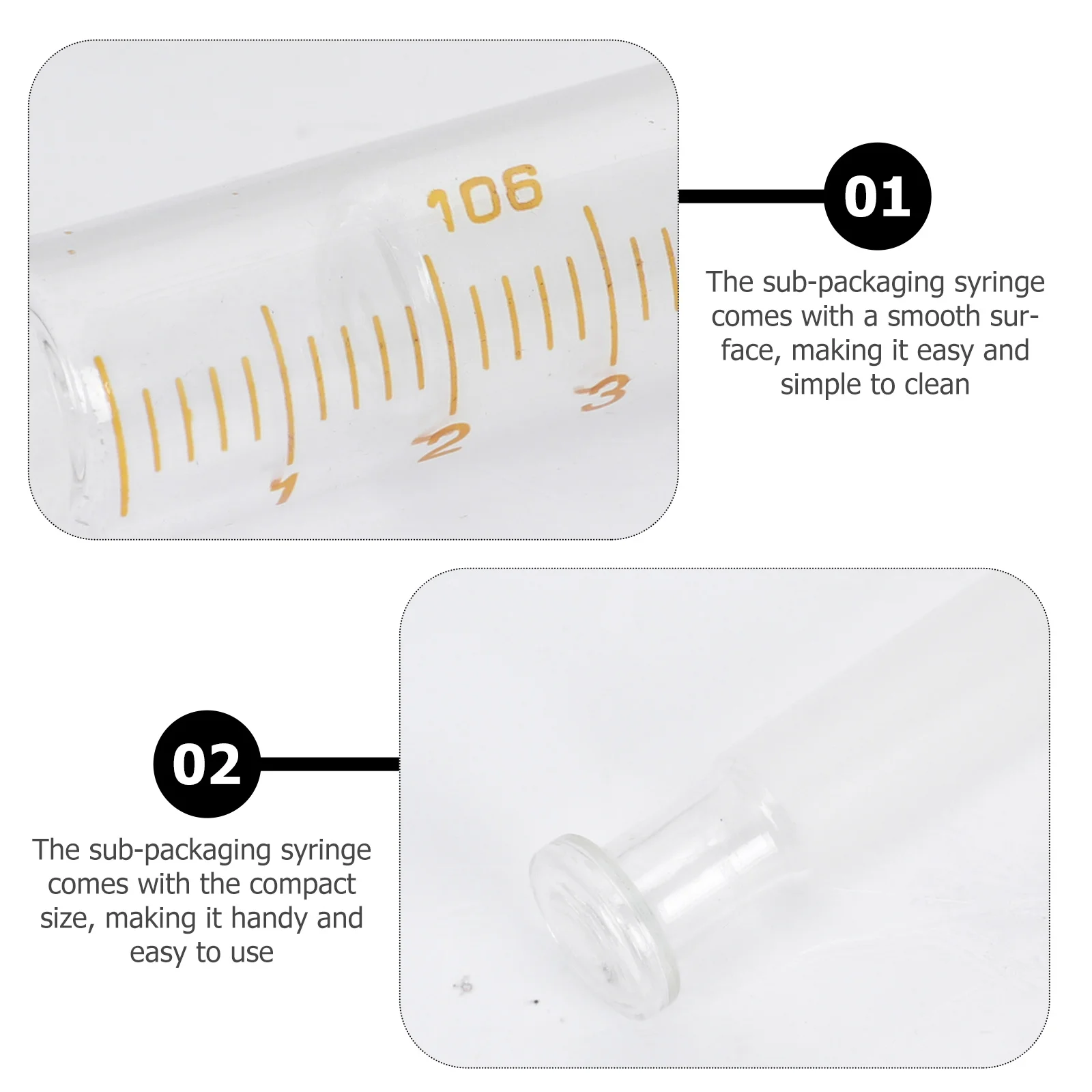 

4Pcs Essential Oil Dispensing Syringe 5Ml Glass Sub-Packaging Tool with Graduated Scale Smooth Surface for DIY Perfume Packaging