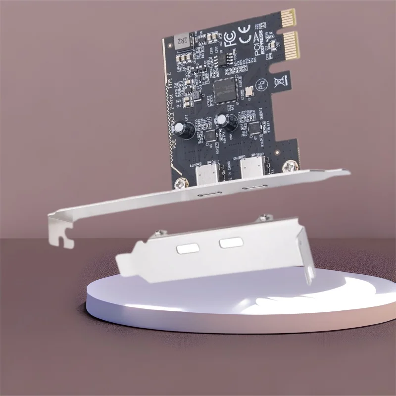 

НОВАЯ карта-переходник PCIE на 2 порта типа C USB 3.2 GEN1 5 Гбит/с ASM1042 Чип для настольных ПК PCIE в двойную карту расширения типа C HUB USB C