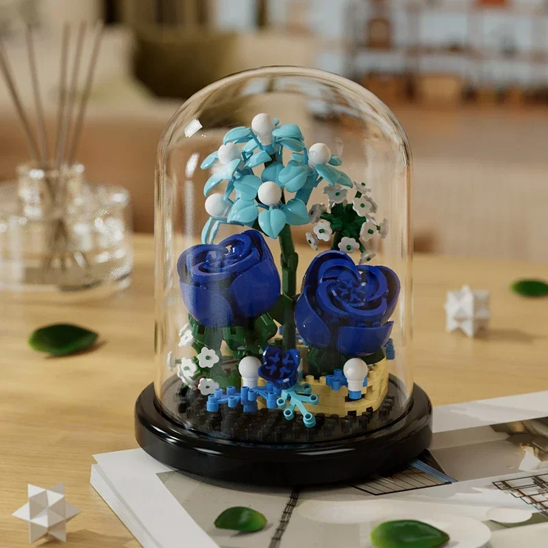 Building block bouquet assembly toy children's puzzle building block toy parent-child interactive desktop decoration image 5