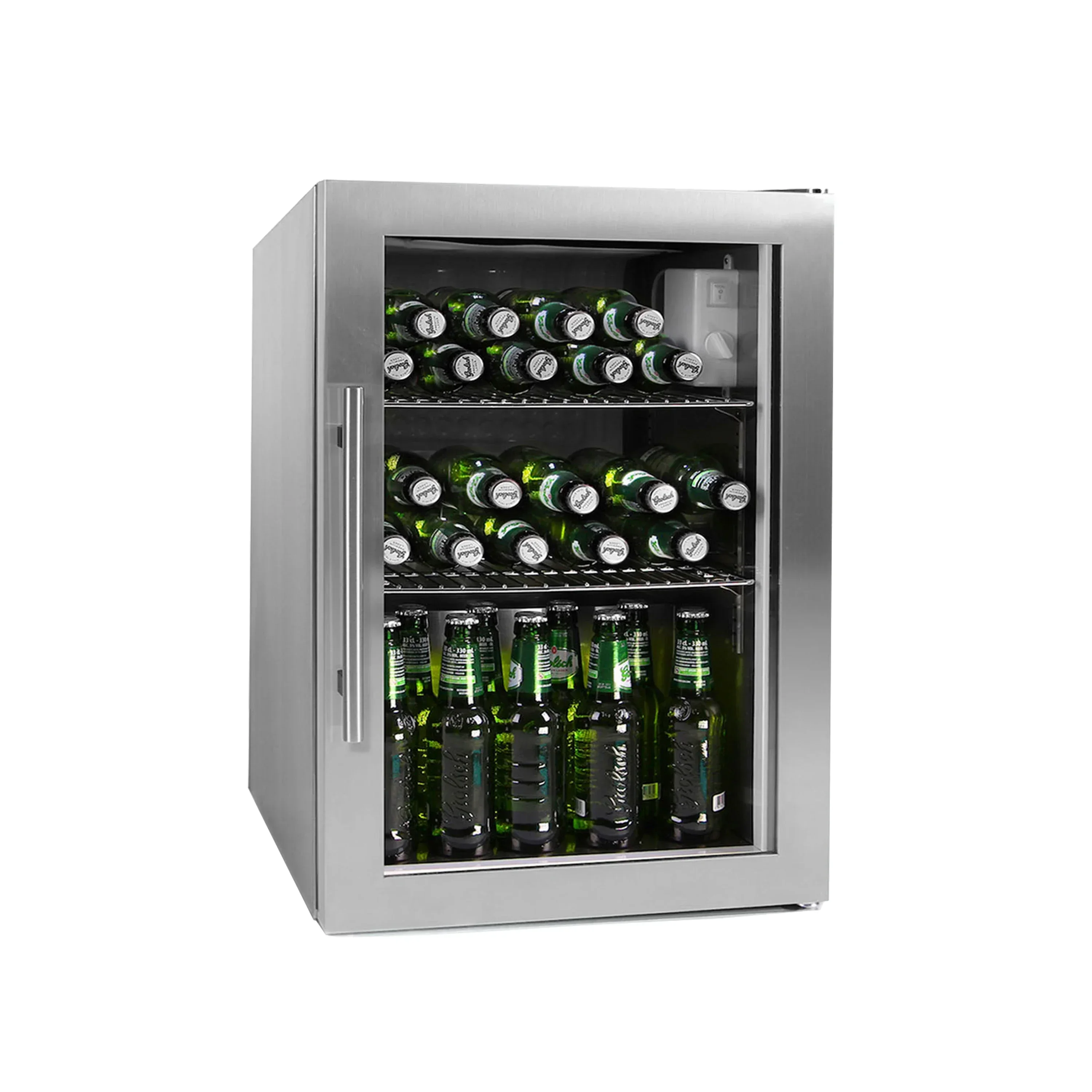 66L Home Beverage Drink Cooler Compressor Mini Bar Fridge Single Glass Door Mini Refrigerator