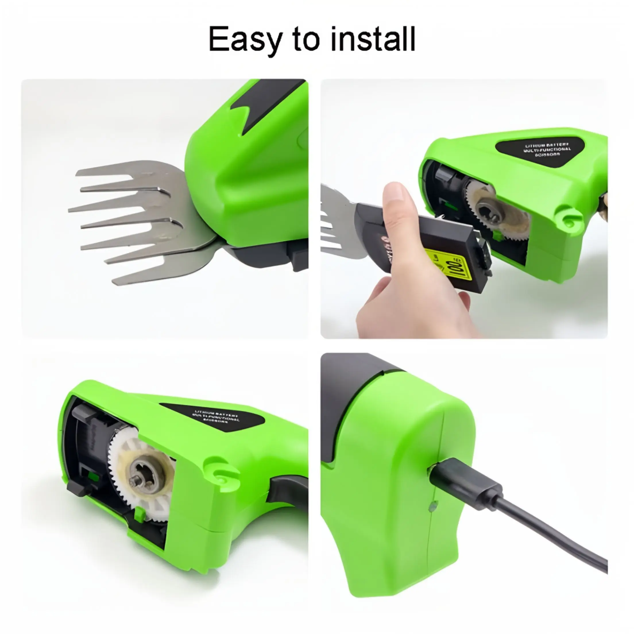 Tagliasiepi elettrico a batteria 2 in 1 e tosaerba ricaricabile strumento da giardino portatile per arbusti, diserbo, potatura e cura del prato