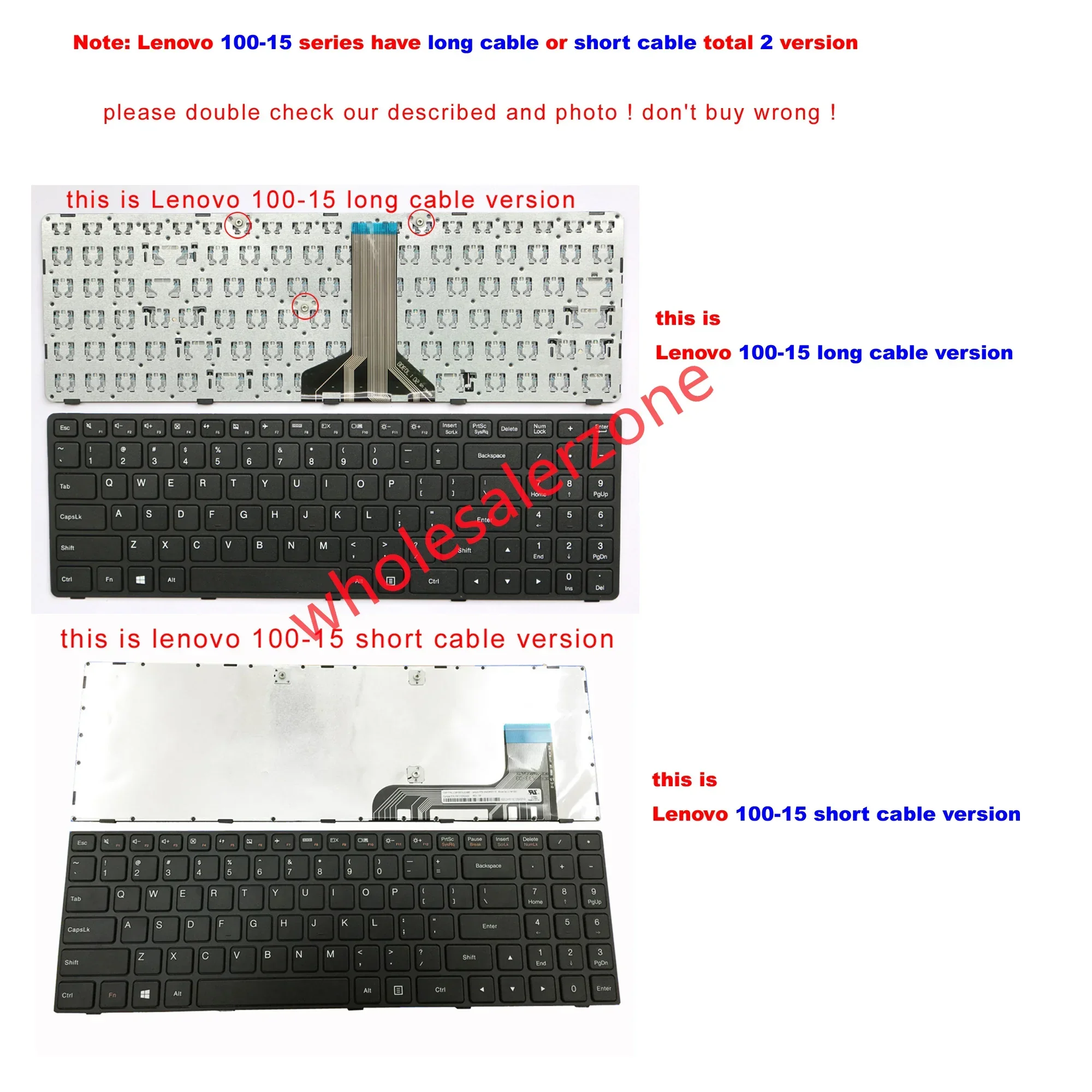 New for Lenovo tianyi 100-15 series 100-15ISK-ITH,100-15-IFI,100-15IBY 5N20J30779 laptop US Keyboard short wire/cable version
