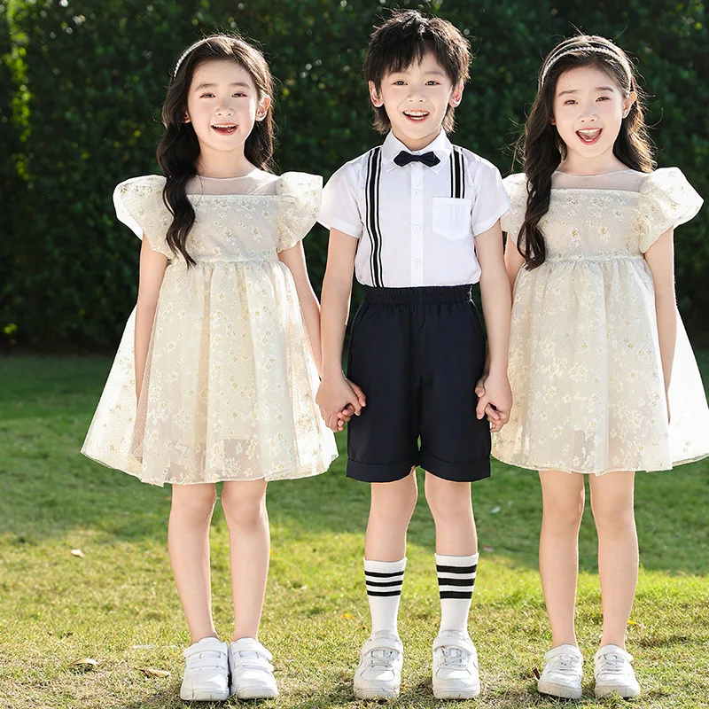 

Children's Day Performance Primary School Uniform Summer Clothing Kindergarten Uniform Two piece Set