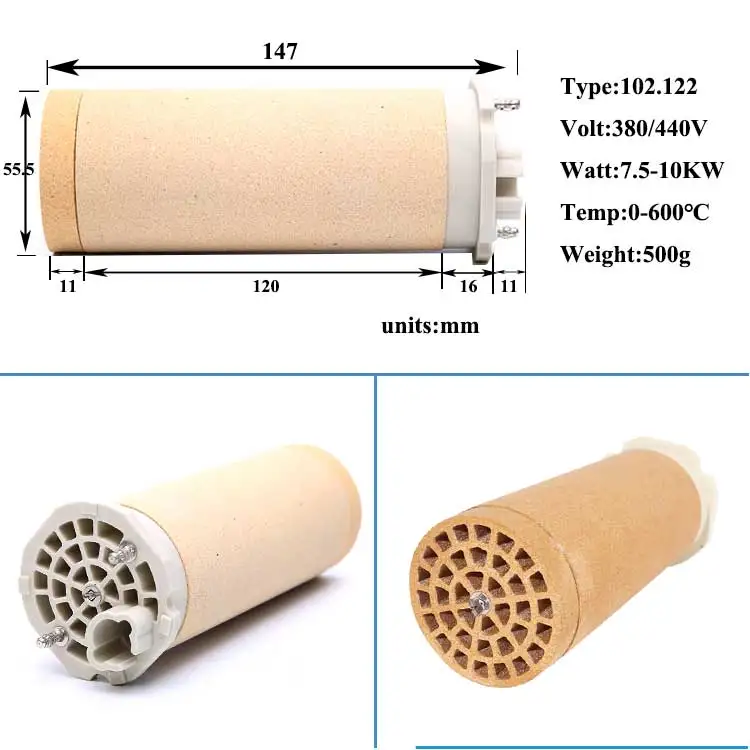 Lanchuang High Quality 102.122 380-440V 7.5-10K Ceramic Heater 380V 7.5K 440V 10KW