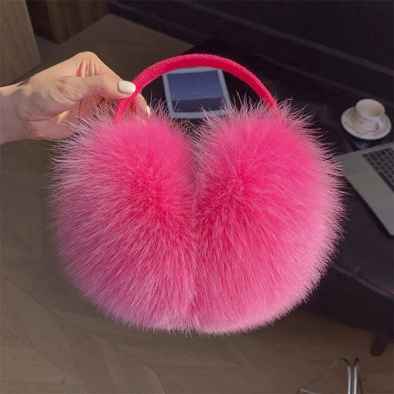 Winter Accessories Ear Warmer Fox Fur Earmuffs Woman Ear Defenders Ear Muff  Fashion Outdoor Sports Earflap Plush Ear-Muffs