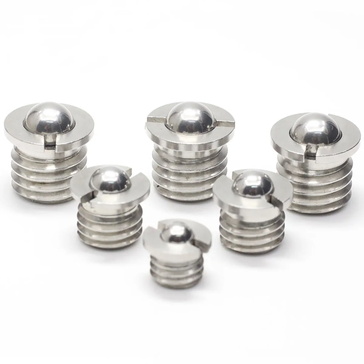 304 Stainless Steel Flanged Spring Ball Plunger, Press-In Set Bead Wave Screw
