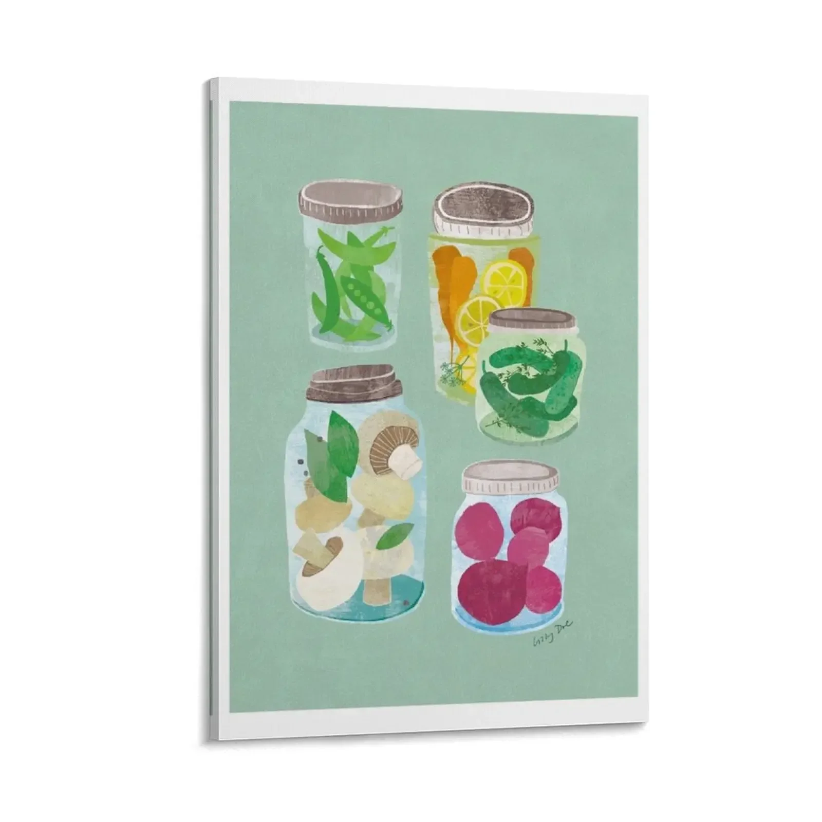 

Pickles in Jars illustration Canvas Painting Wall paintings bedroom decoration bedrooms decor