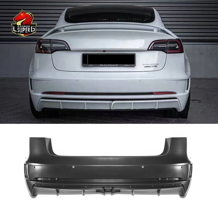 Model 3 ST style bodykit plastic front car bumpers with fog lights For Tesla Model 3 body kit with spoiler